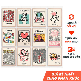 ⚡Tranh treo tường decor, 50 mẫu tranh Keith Haring chọn lọc, đẹp lạ - Tặng kèm đinh treo - TIỆM TRANH 91