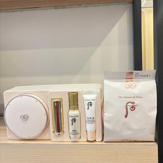    tặng 1 lõi + 1 son + 1 tinh chất + 1 kem chống nắng   Set cushion the Whoo radiant White tone up Sun cushion 