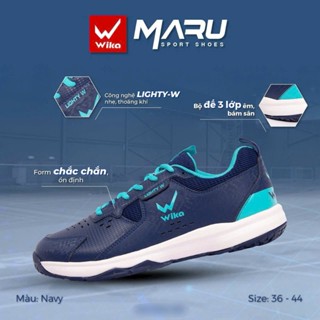 Giày cầu lông bóng chuyền bóng bàn tennis chạy bộ Wika Maru cao cấp chính hãng giá rẻ nam nữ xanh navy thi đấu mới đẹp