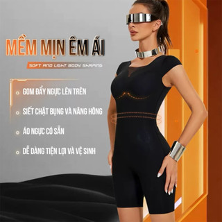  Áo gen Bodysuit  Lực Ép Mạnh Bụng   tay bay nhỏ  định hình Lông Cừu phẳng bụng nịt eo nâng hông - nâng ngực mỏng thoáng 
