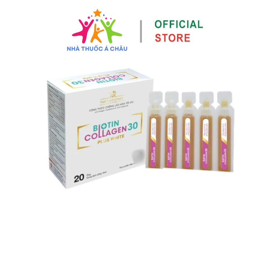 Biotin Collagen, Glutathione dạng nước giúp đẹp da, khỏe tóc móng - 20 ống [Biotin Collagen 30 Plus 