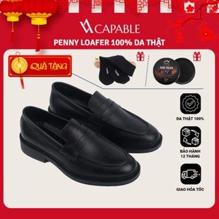 Giày da lười  Penny Loafer CAPABLE màu đen, bảo hành 12 tháng