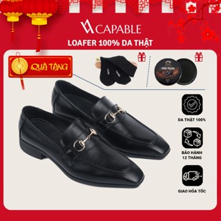 Giày lười nam Loafer CAPABLE màu đen, bảo hành 12 tháng