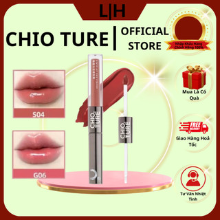  Son Môi 2 Đầu Chio.Ture Son Kem Bóng Lâu Trôi Dưỡng Ẩm Double-End Glaze 2.2g+2.2g 