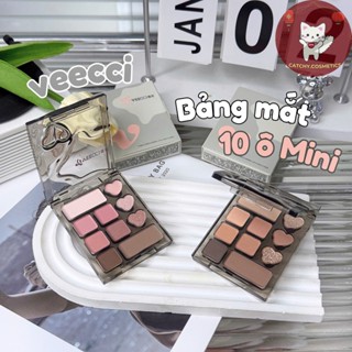 [VEECCI] Bảng Mắt VEECCI 10 Ô Mini Bỏ Túi, Nhũ Mịn Lì Tone Màu Tự Nhiên, 4.2g
