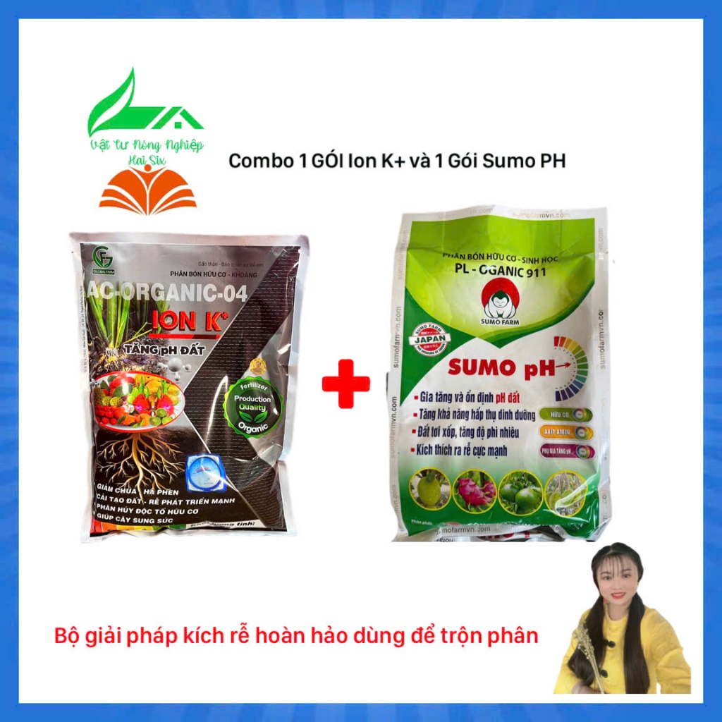 [COMBO] 1 GÓI SUMO PH + 1 GÓI ION K+ loại 1kg sử dụng 1hecta