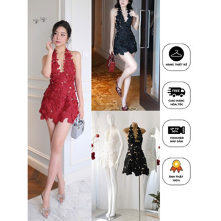 [ANIMO FASHION] Đầm yếm dáng ôm body kết hoa hai mặt cá tính nổi bật