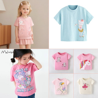  BST áo thun cotton bé gái Malwee pony tiên cá thời trang trẻ em từ 2-7 tuổi 