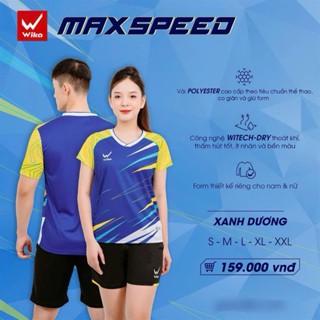 Bộ đồ quần áo cầu lông bóng chuyền bóng bàn nam nữ size S-XXL nhỏ to lớn Wika MaxSpeed cao cấp chính hãng giá rẻ đẹp mới