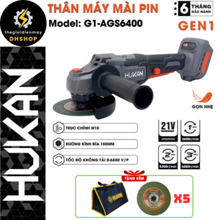 [Phiên Bản Mới] Thân Máy Mài Pin HuKan G1-AGS6400. Đường Kính Cắt 100mm.Động Cơ Không Chổi Than Tặng Kèm Lưỡi Và Túi