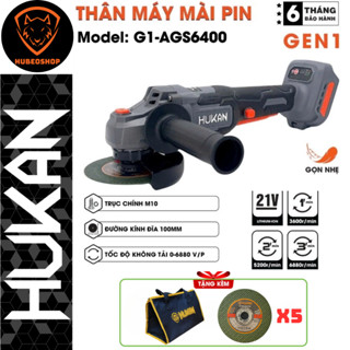 [Hàng Phiên Bản Mới] Thân Máy Mài Pin HuKan G1-AGS6400.Đường Kính Cắt 100mm.Động Cơ Không Chổi Than Tặng Kèm Lưỡi Và Túi