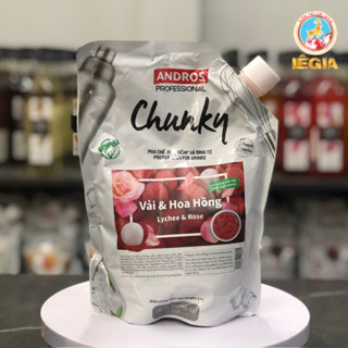 (CÓ MẪU CHIẾT) MỨT CHUNKY VẢI & HOA HỒNG CAO CẤP, CÓ MIẾNG TRÁI CÂY - TÚI 1KG TIẾT KIỆM, DỄ BẢO QUẢN