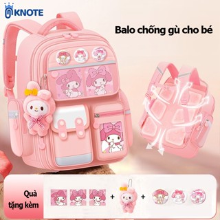 Balo cho bé KNOTE cặp sách cấp 1 2 chất liệu vải sức chứa lớn kiểu dáng dễ thương dày dặn chống nước
