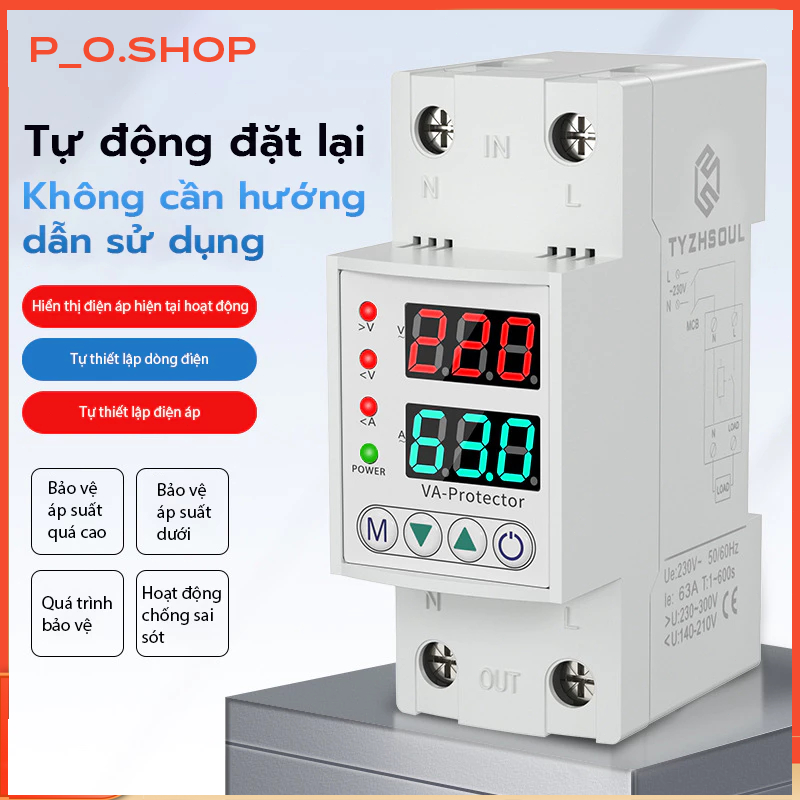 【🔥Rẻ】63A 40A Rơ Le Bảo Vệ Thiết Bị Bảo Vệ Dòng Điện Và Dưới Điện Áp Hiển Thị Thời Gian Kép Có Thể Đi