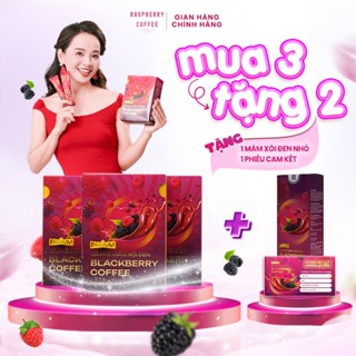 3 Hộp Cafe Giảm Cân Mâm Xôi Đen - Raspberry Coffee Chính Hãng - Cà Phê Hỗ Trợ Kiểm Soát Cân Nặng