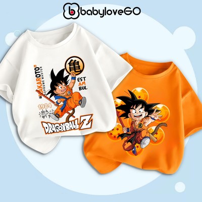 Áo phông cho bé BabyloveGO áo thun cộc tay cho bé trai chất thun cotton mềm mịn in hình anime Dragon Ball