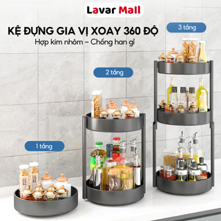 Kệ Đựng Gia Vị Xoay 360 Độ LAVAR 1/2/3 Tầng ,Kệ Để Đồ Nhà Bếp Thông Minh ,Dáng Tròn Chất liệu Nhôm hàng không siêu nhẹ.