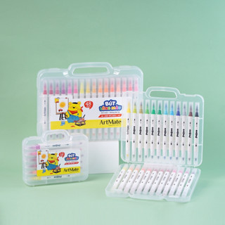 Bút Brush ARTMATE, Bút Lông Màu 2 Đầu Viết Calligraphy, Trang Trí Sổ Vở 12/24/48 Màu Không Thấm Giấy WC451/453/455