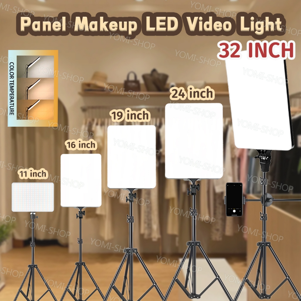 11/16/19/24 Inch Đèn LED chữ nhật hỗ trợ Studio chụp ảnh livestream và quay video chuyên nghiệp camera sáng Led bảng