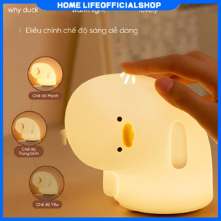 [📢Free shipping🕹️] Đèn phát sáng sạc USB Why Duck đèn ngủ, đèn để bàn decor đèn silicon, quà tặng lưu niệm