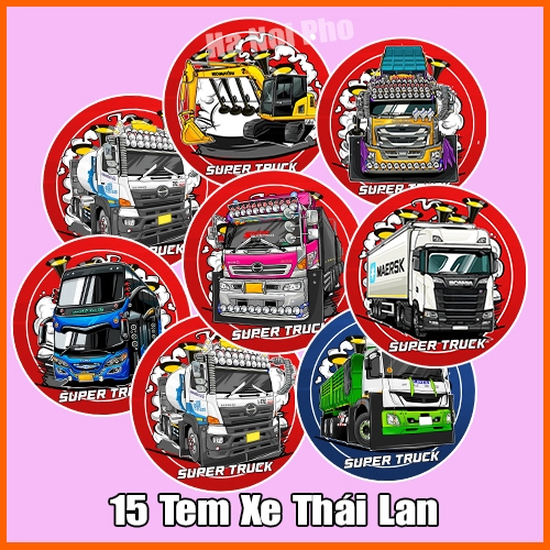 Set 15 tem nhỏ HINO 2025 - Tem Dán Xe Hino - Hà Nội Phố Xe Tải