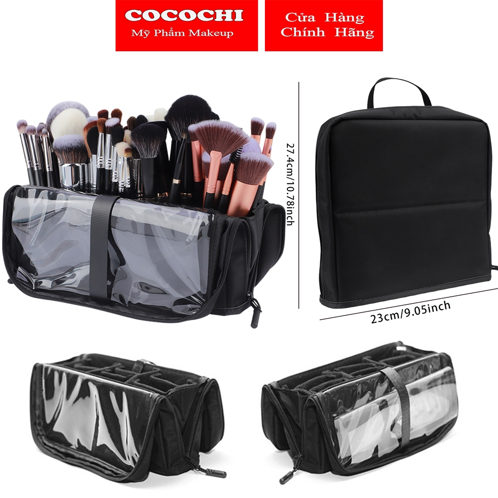 Túi đựng gập cọ makeup Thiết kế hình vỏ sò ôm trọn từng cây cọ túi đựng cọ makeup vỏ bao đựng cọ