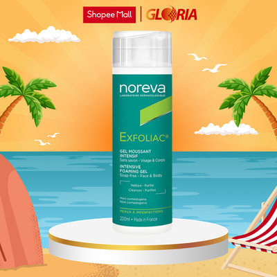 Gel Rửa Mặt Sạch Sâu Dịu Nhẹ Dành Cho Da Dầu Mụn Noreva Exfoliac Intensive Foaming 200ml