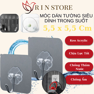 Móc Dán Tường Siêu Dính Trong Suốt Móc Treo Tường Chịu Lực Siêu Bền Chất Lượng Cao Đa Năng RIN