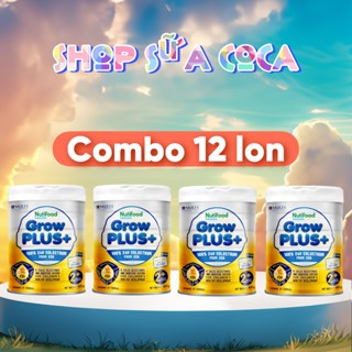 Combo 12 lon Growplus Vàng 0+1+2+ Nutifood 800gr date mới
