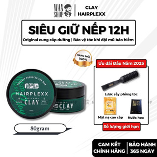 Sáp vuốt tóc nam Hairplexx Clay 80g chính hãng gel, wax giữ nếp tóc - Waxshop - C1