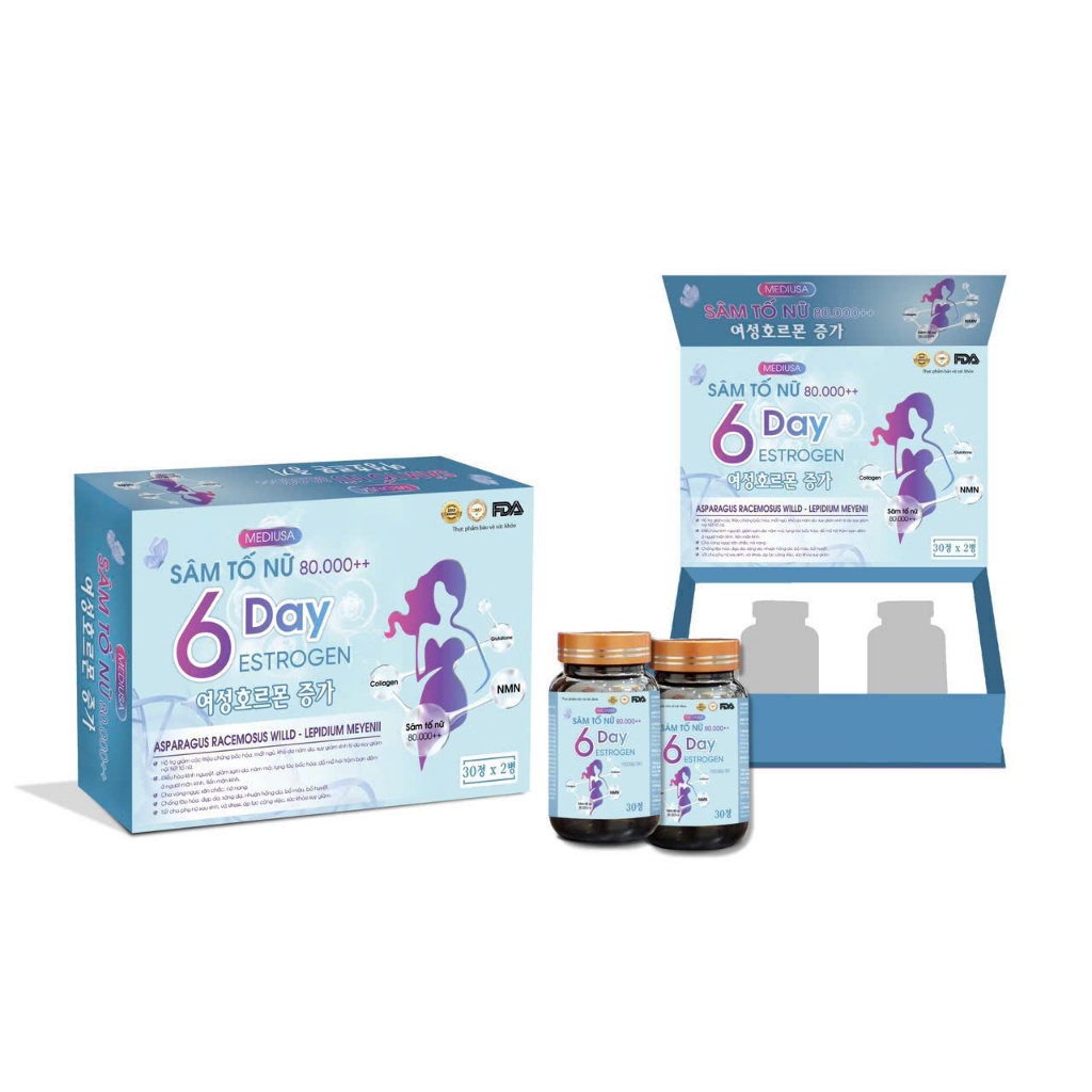 Combo Cải thiện nội tiết tố, đẹp da, mờ nám sạm, Sâm tố nữ và Vitamin E Đỏ (Liệu trình 1 tháng)
