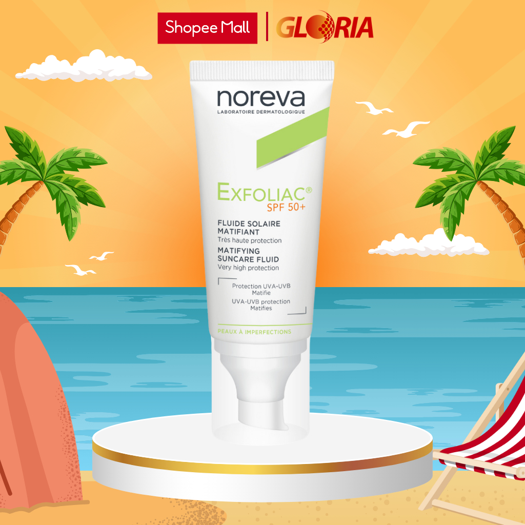 Kem Chống Nắng Dành Cho Da Dầu Mụn Noreva Exfoliac Matifing Suncare Fluid SPP50+ 40ml