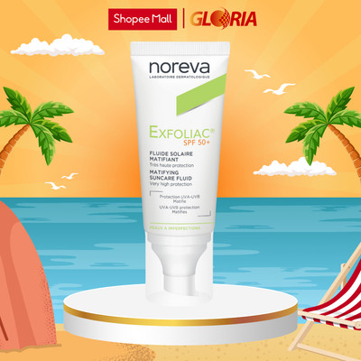 Kem Chống Nắng Dành Cho Da Dầu Mụn Noreva Exfoliac Matifing Suncare Fluid SPP50+ 40ml