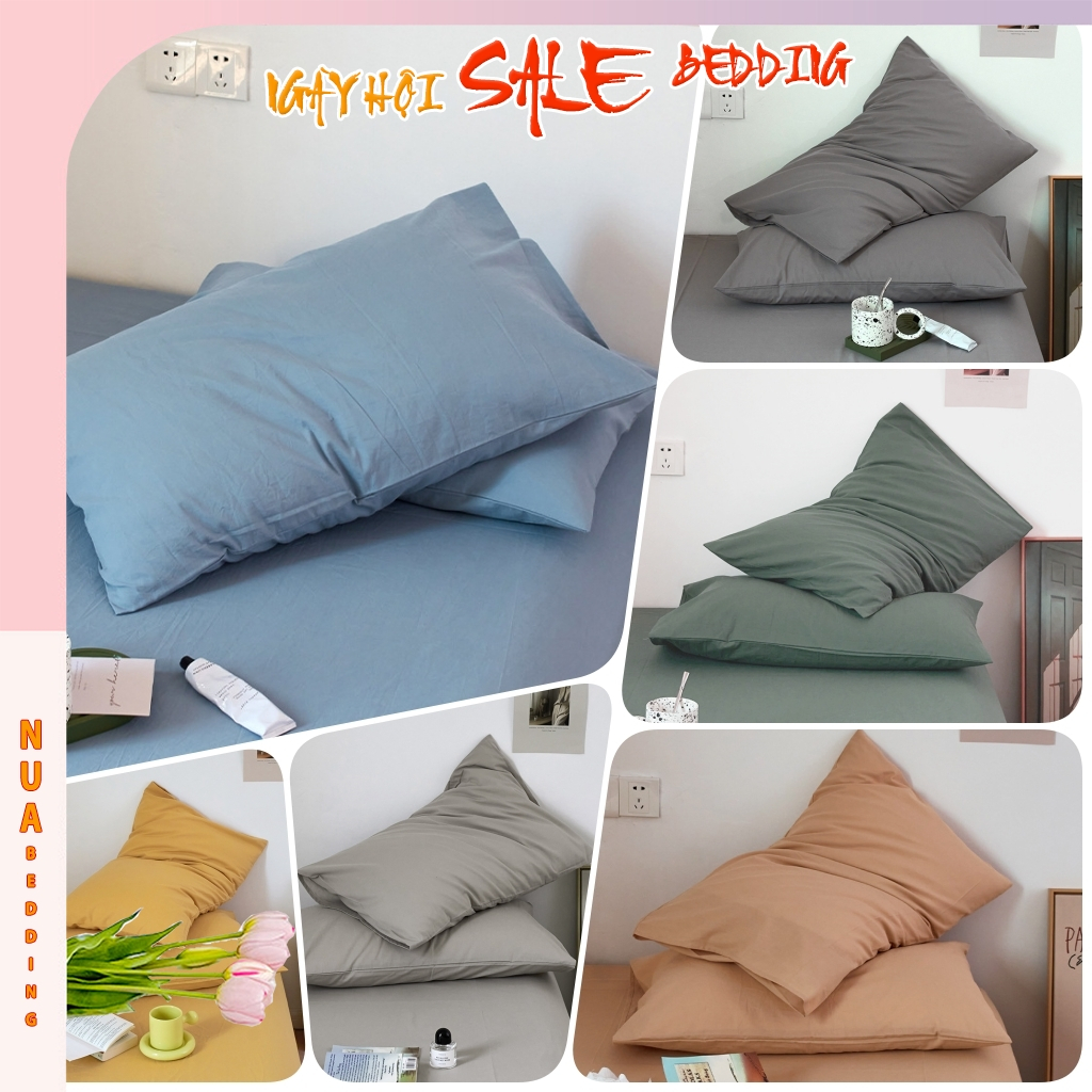 Vỏ Gối Nằm Cotton Tici Dày Dặn Bền Đẹp Bao Gối Đầu Thoáng Khí Dễ Dùng Kích Thước 35x50 45x65 50x70