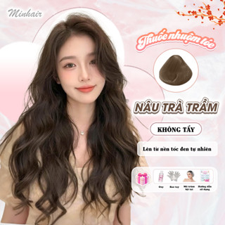 Thuốc Nhuộm Tóc Màu NÂU TRÀ TRẦM, Không Tẩy - Minhair tặng kèm bao tay.....