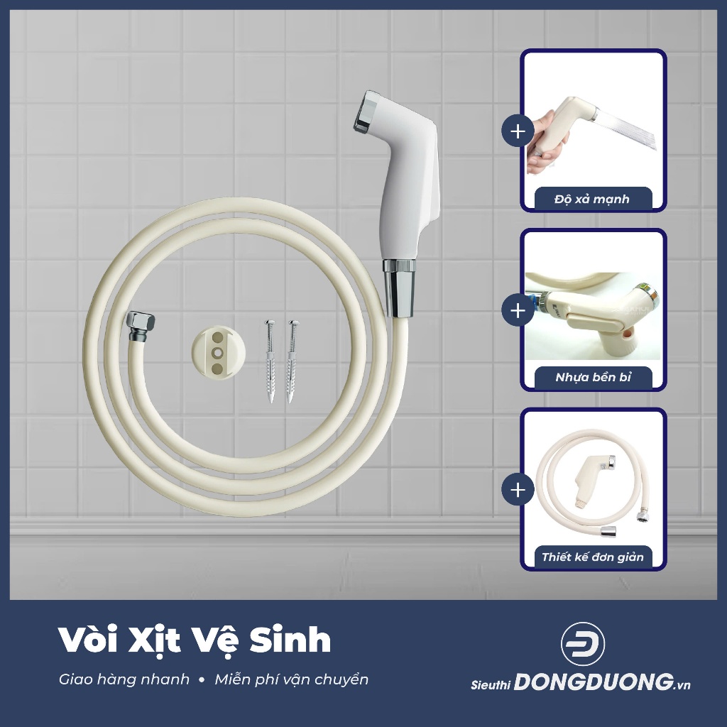 Vòi xịt vệ sinh, bộ xịt INAX cao cấp, xịt bồn cầu bằng nhựa ren 21