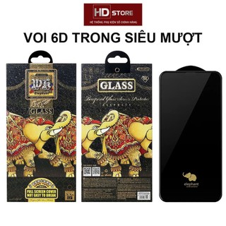  Kính Cường lực Iphone Voi Eleplant 6D Siêu Trong Siêu mượt Nano Chống vân tay cho Ip 13 14 15 16 17 Pro max Hộp Sắt 