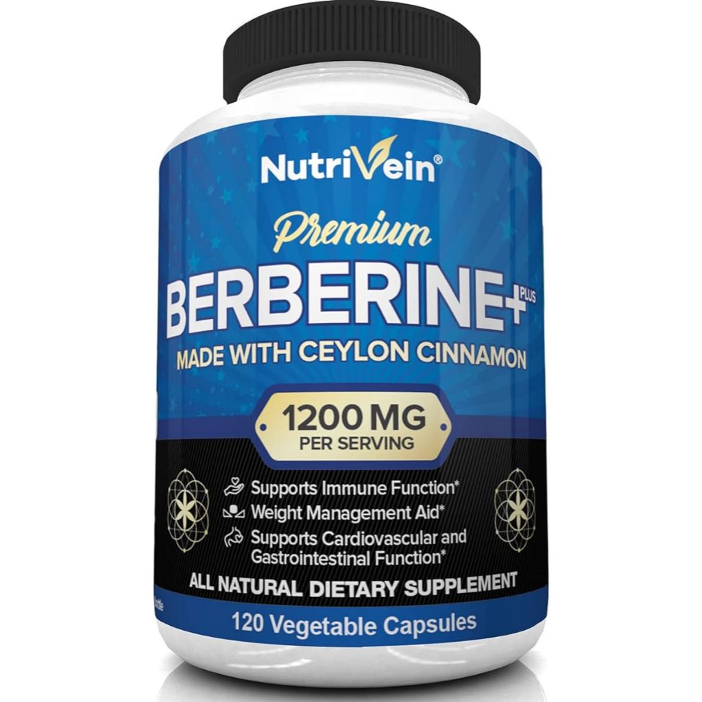 Viên Uống Hỗ Trợ Tim Mạch Và Quản Lí Cân Nặng Nutrivein Berberine 1200mg 120 viên