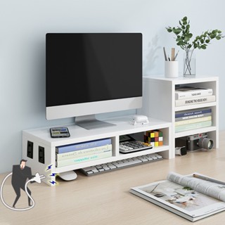 Kệ máy tính TopV để bàn kê màn hình nâng pc 1 2 tầng trắng decor bàn học kê vi tính vừa bàn phím