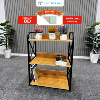 Kệ Đa Năng Nhà Bếp Kệ sách 3 - 4 - 5 Tầng Mặt Gỗ MDF Khung Sắt Sơn Tĩnh Điện Chống Gỉ Chịu Lực Tốt