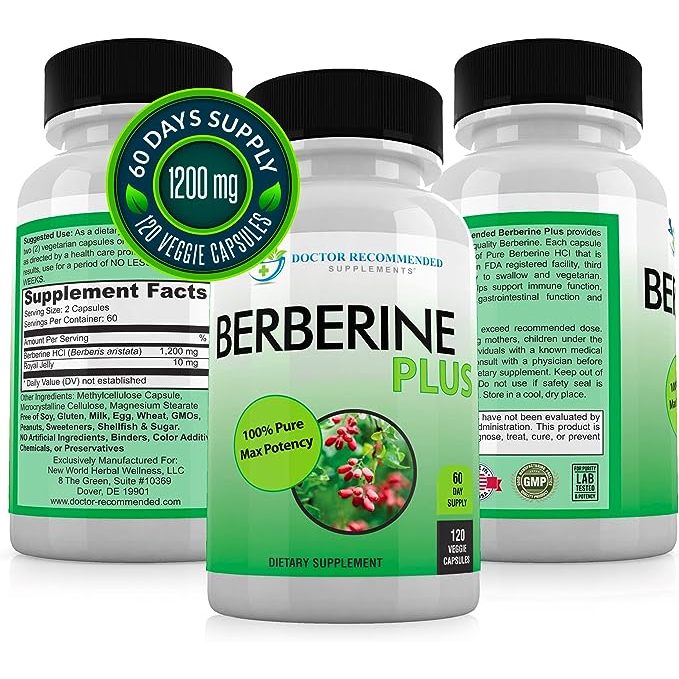 Viên Uống Hỗ Trợ Tim Mạch Và Quản Lí Cân Nặng Doctor Recommended Berberine Plus 1200mg 120 viên