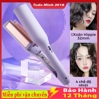 Máy Uốn Tóc Xoăn Sóng Nước Hippe 32mm Chất Liệu Gốm Sứ Ceramic Cao Cấp, Máy Làm Xoăn Sóng Nước Chỉnh Nhiệt