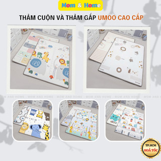 Thảm Cuộn, Thảm Gấp UMOO cao cấp XPE phủ Silicone an toàn cho bé chơi và tập bò, dùng được 2 mặt