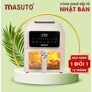 Nồi Chiên Không Dầu Masuto MSKing 6L-1700W 2 Tầng Đốt, Nồi Chiên Hơi Nước Phun Sương Vỏ Thép Cacbon