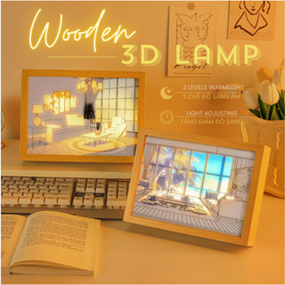 Tranh đèn led 3D đổi màu ANDY KIDS đèn ngủ 3 chế độ treo cạnh giường decor phòng ngủ lưu niệm quà tặng