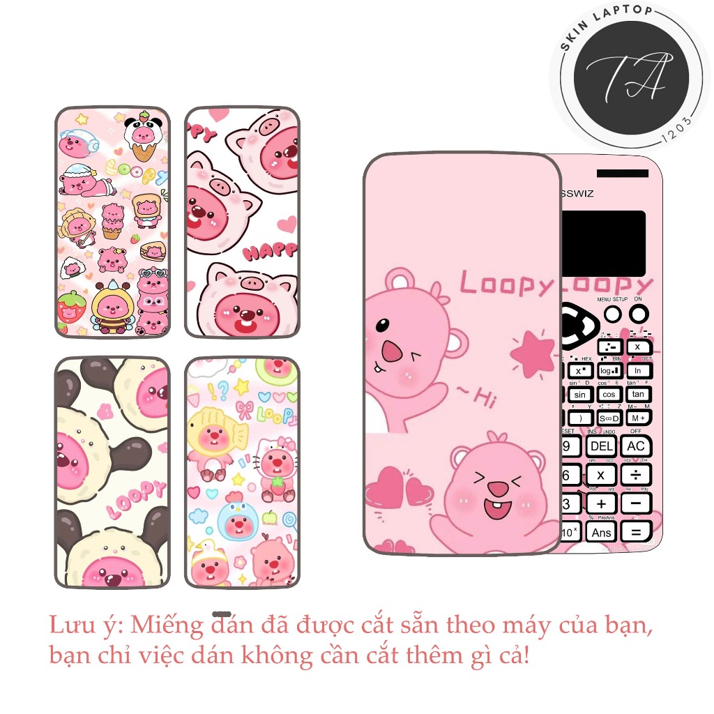 Miếng dán Decal máy tính Casio fx570/ fx580/ fx880/... in hình Loopy 5