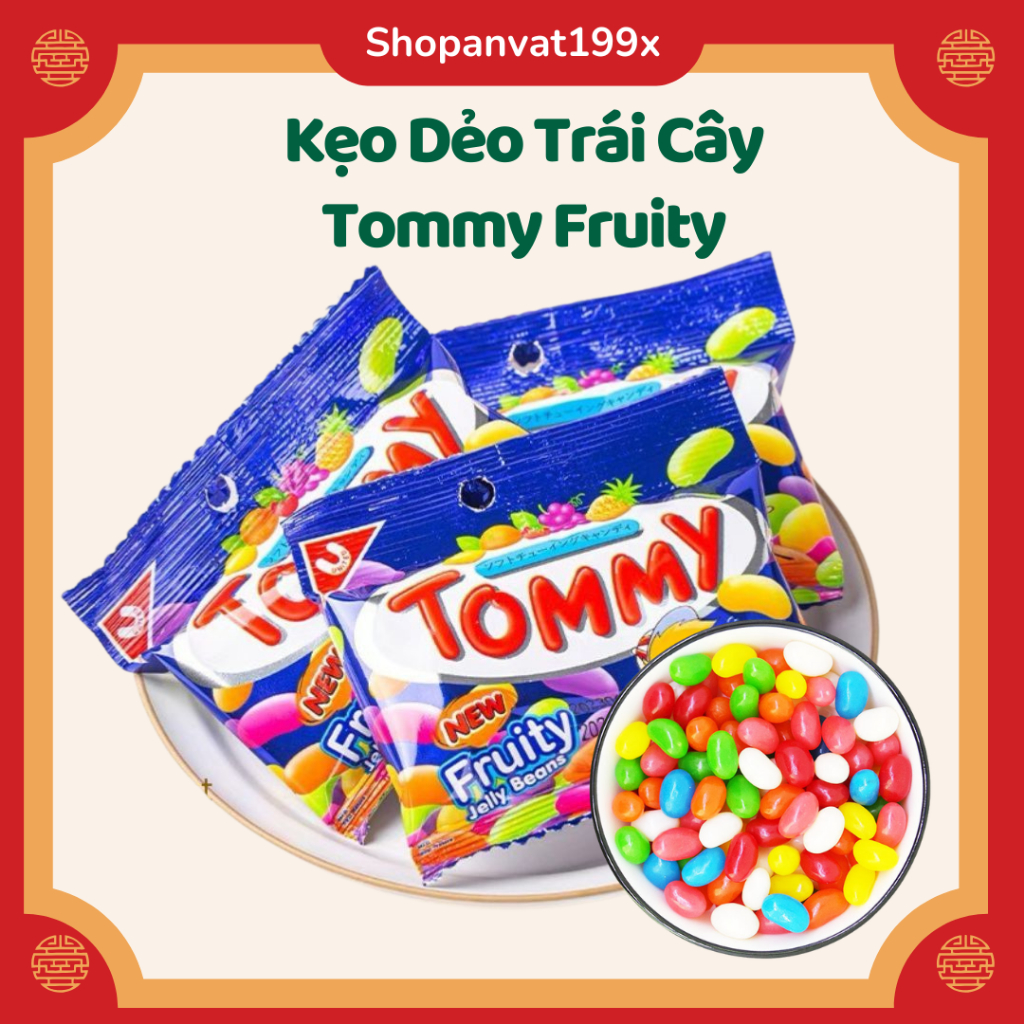 Gói Kẹo Dẻo Trái Cây Tommy Fruity Jelly Beans Thái Lan gói 15gram