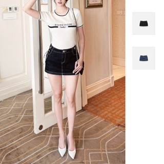 Chân Váy Nữ Ngắn Denim Style, Chất Vải Jean Co Dãn Thoải Mái, WCV028, SOMEHOW