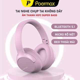 Tai nghe chụp tai không dây bluetooth Poermax L700 cách âm giảm tiếng ồn thông minh và có mic hỗ trợ đàm thoại