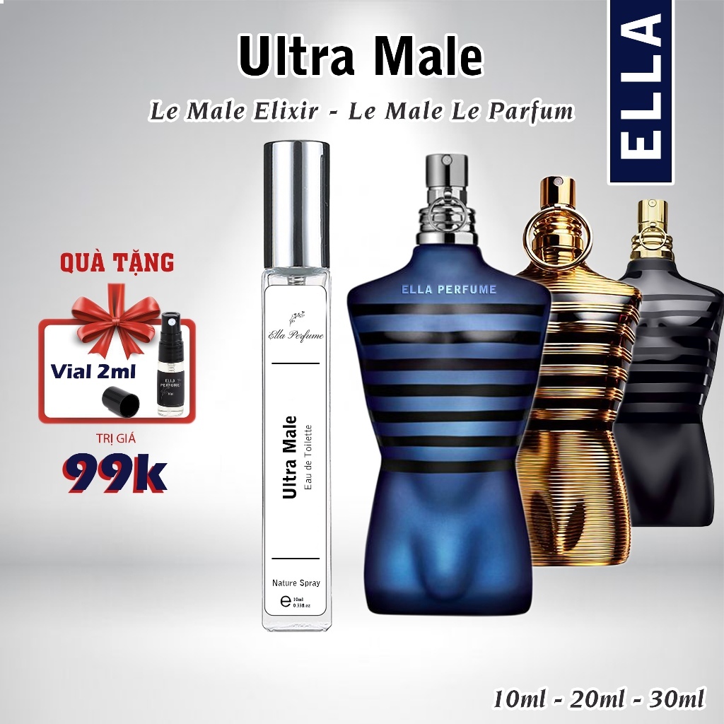 Nước Hoa Nam Ultra Male / Le Male Elixir / Parfum ELLA PERFUME chiết 10ml / 20ml / 30ml - Nam Tính, Gợi Cảm, Cuốn Hút